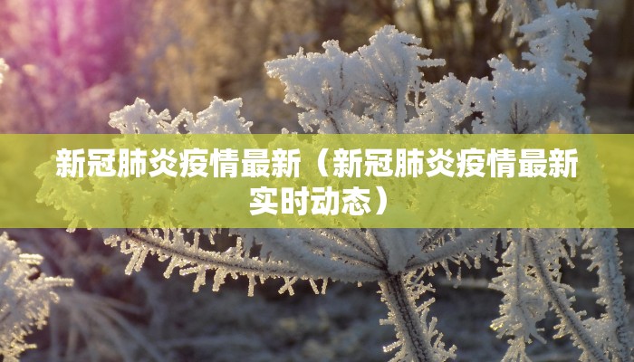 新冠肺炎疫情最新（新冠肺炎疫情最新实时动态）